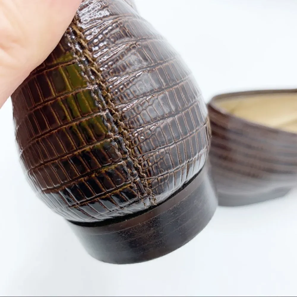 Jones New York‎ Brown Snake Embossed Leather Loafers Sz 7.5
